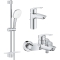 Набір змішувачів Grohe Eurosmart 3 в 1, для ванни (UA123238S3)