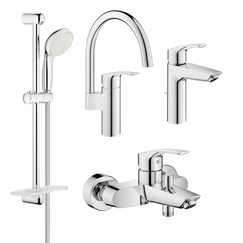 Комплект змішувачів для ванни + змішувач для кухні Grohe Eurosmart New UA123248UH