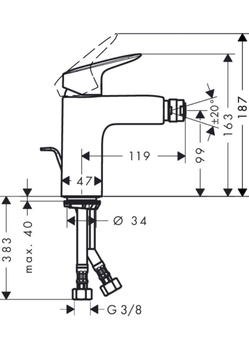 Смеситель для биде Hansgrohe Logis 71200000