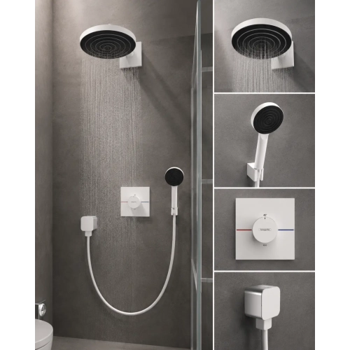Душова система прихованого монтажу Hansgrohe ShowerSelect Comfort E HighFlow, Matt White 15574700+01800180+24150700+24301700+26457700