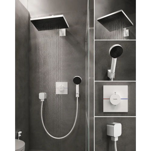 Душевой комплект білий матовий  Hansgrohe  DuoTurn Q   Pulsify Е 260 1jet   8в1 White   24330700