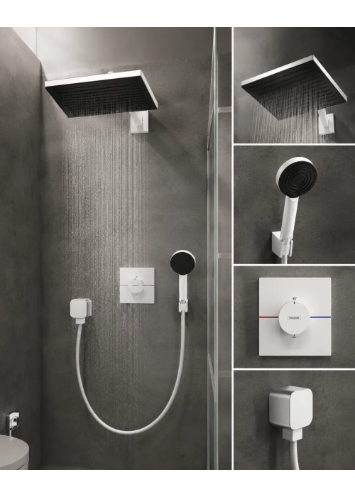 Душевой комплект білий матовий  Hansgrohe  DuoTurn Q   Pulsify Е 260 1jet   8в1 White   24330700