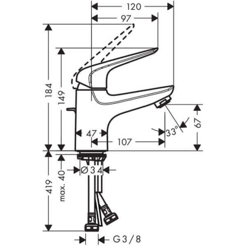 Змішувач для раковини Hansgrohe Novus Loop 70 хром 71080000