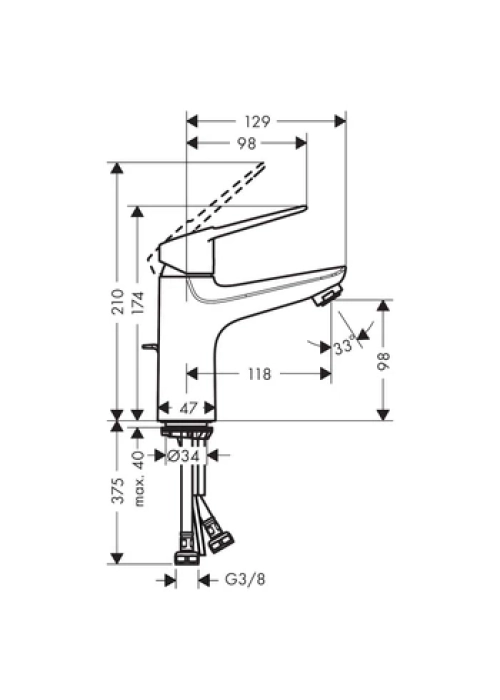 Смеситель для раковины Hansgrohe Novus Loop 100 хром 71081000