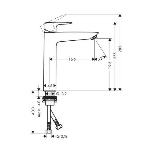 Змішувач для раковини Hansgrohe MySport XL, 71112000