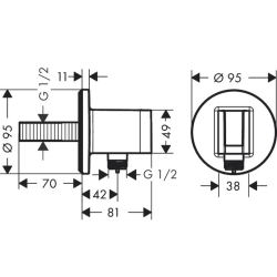 Шланговое подсоединение Hansgrohe Fixfit S 26888140