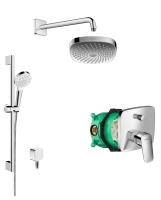 Душевая система скрытого монтажа Hansgrohe Logis EcoSmart (20200003)