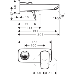 Верхня частина змішувача для раковини HANSGROHE Logis 71220000