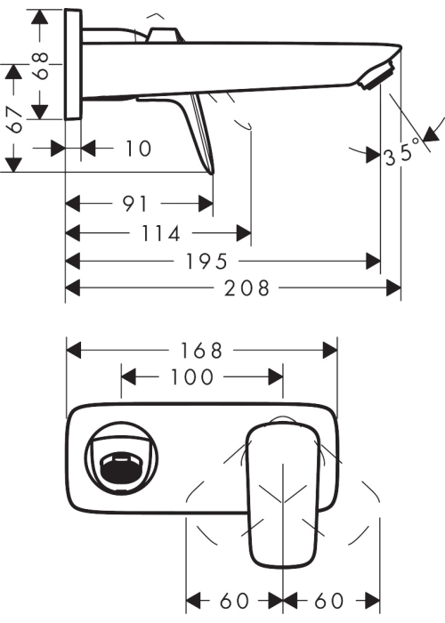 Верхня частина змішувача для раковини HANSGROHE Logis 71220000