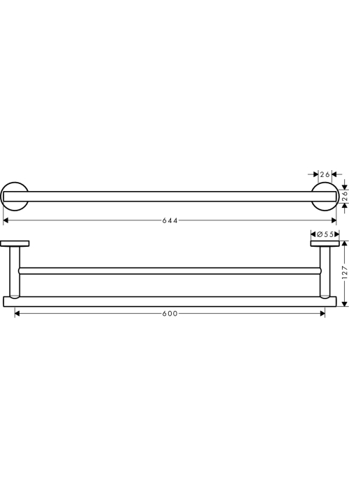 Полотенцедержатель 60 см Hansgrohe Logis 41712000