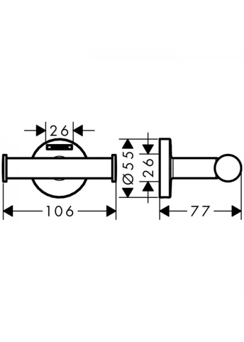 Двойной крючок Hansgrohe Logis 41725000