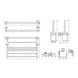 Набір аксесуарів для ванної кімнати 5в1 Hansgrohe Logis Universal 41728000