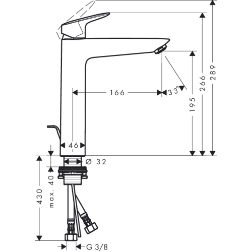 Змішувач для раковини Hansgrohe Logis, 71090000