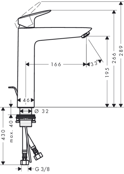 Змішувач для раковини Hansgrohe Logis, 71090000