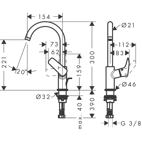 Змішувач для раковини Hansgrohe Logis 71130000