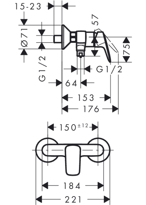 Змішувач для душу Hansgrohe Logis 71600000