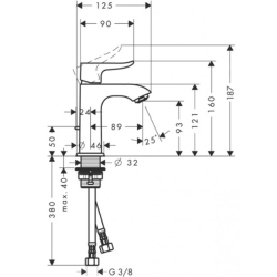 Смеситель для раковины Hansgrohe Metris, 31088000