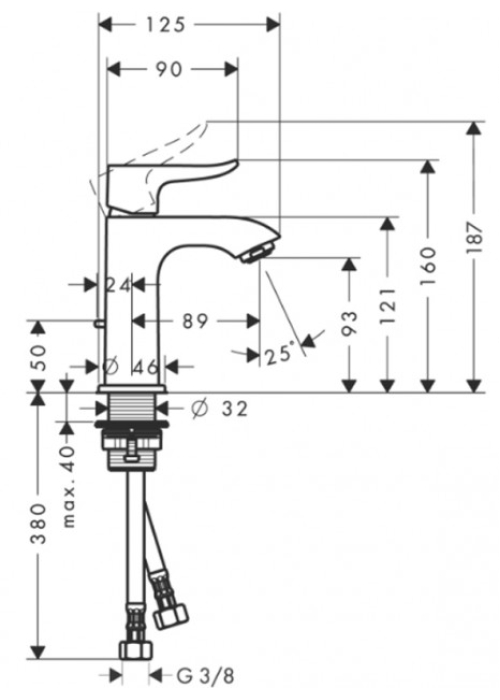 Смеситель для раковины Hansgrohe Metris, 31088000