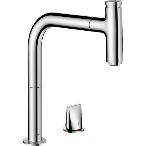 Змішувач для кухні Hansgrohe Metris Select 200 з висувним зливом Sbox 73804000