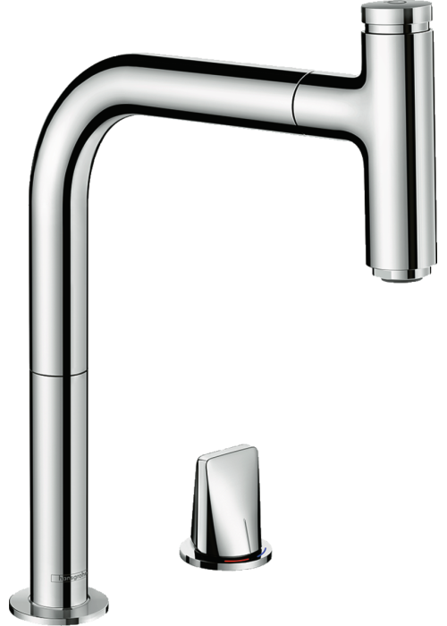 Змішувач для кухні Hansgrohe Metris Select 200 з висувним зливом Sbox 73804000