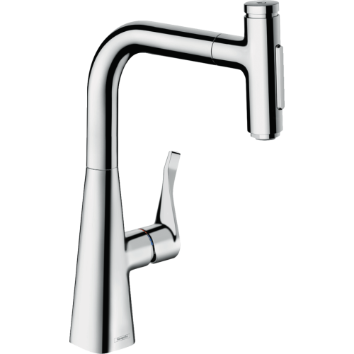 Смеситель для кухни Hansgrohe Metris Select 240 2jet с выдвижным изливом Sbox 73817000