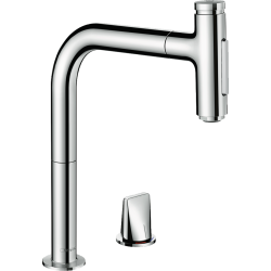 Змішувач для кухні Hansgrohe Metris Select 200 з висувним зливом Sbox 73818000