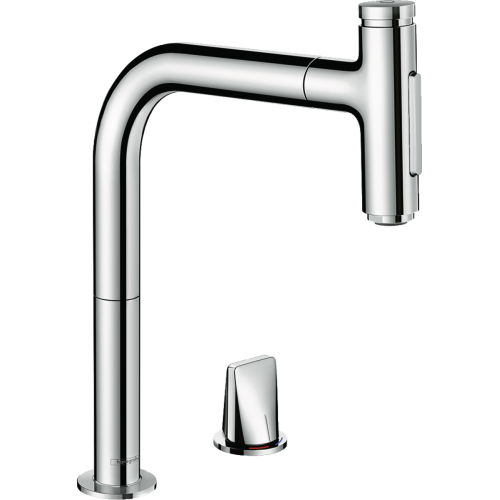 Змішувач для кухні Hansgrohe Metris Select 200 з висувним зливом Sbox 73818000