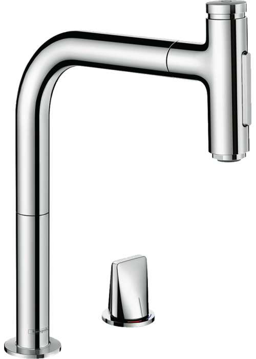 Змішувач для кухні Hansgrohe Metris Select 200 з висувним зливом Sbox 73818000