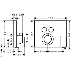 Внешняя часть смесителя на 2 потребителя Hansgrohe ShowerSelect, 15765000