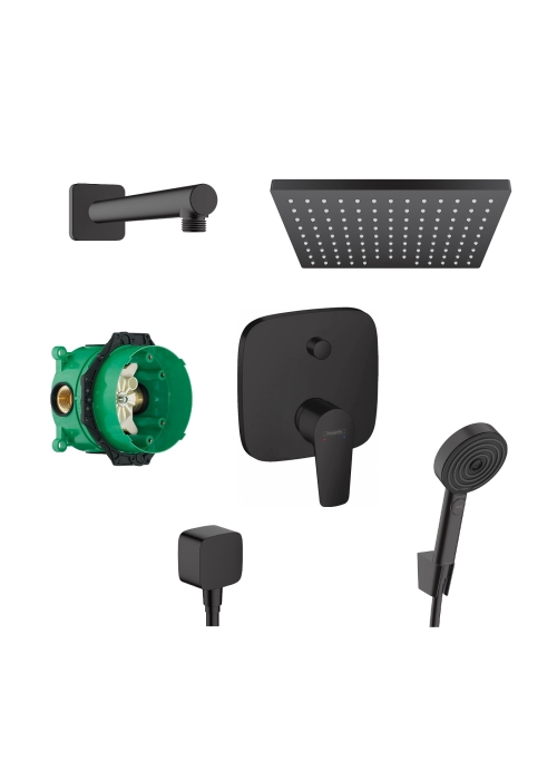 Душовий комплект Hansgrohe Talis E 6в1 Black Matt 26281670+26405670+24302670+71745670+01800180+26457670