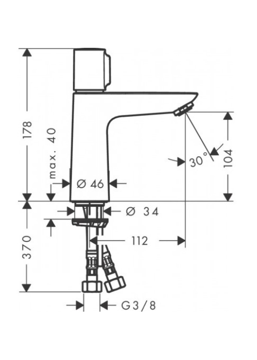 Змішувач для раковини Hansgrohe Talis Select E, 71750000