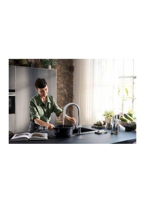 Змішувач кухонний Hansgrohe Aqittura M91 SodaSystem 210 1jet pull-out Sbox кухонний сет (76806000) Chrome