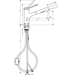 Кухонный комплект мойка со смесителем Hansgrohe  S520-F345 + Смеситель Hansgrohe Zesis M33, чёрный мат 43356670