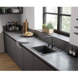 Кухонный комплект мойка со смесителем Hansgrohe S520-F510 + Смеситель Hansgrohe Talis M54, чёрный графит-чёрный 43359670