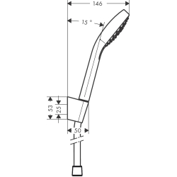 Ручний душ Hansgrohe Croma Select E Vario Porter+тримач+шланг кольору білий 26413400