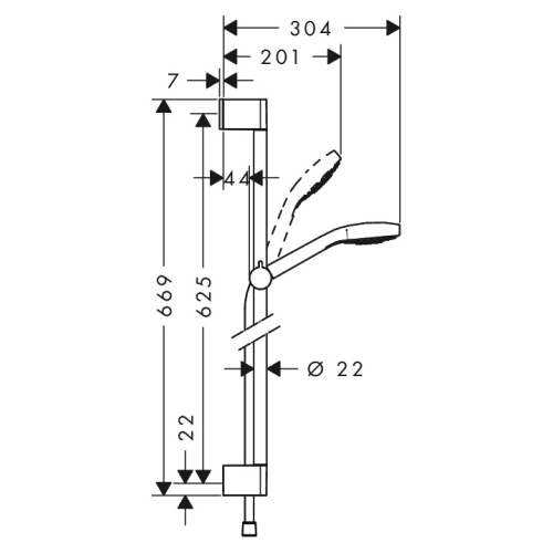 Душовий набір Hansgrohe Croma Select S Vario 0,65м 26562400