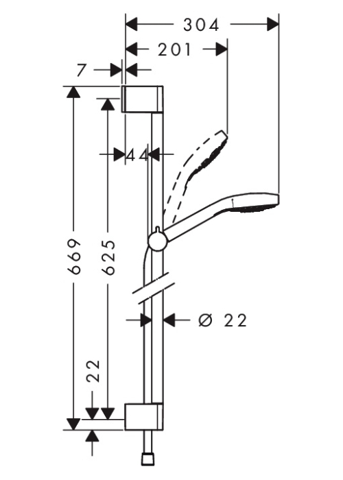 Душевой набор Hansgrohe Croma Select S Vario 0,65м 26562400