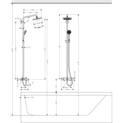 Душова система Hansgrohe Croma 220 Showerpipe + термостат 27223000