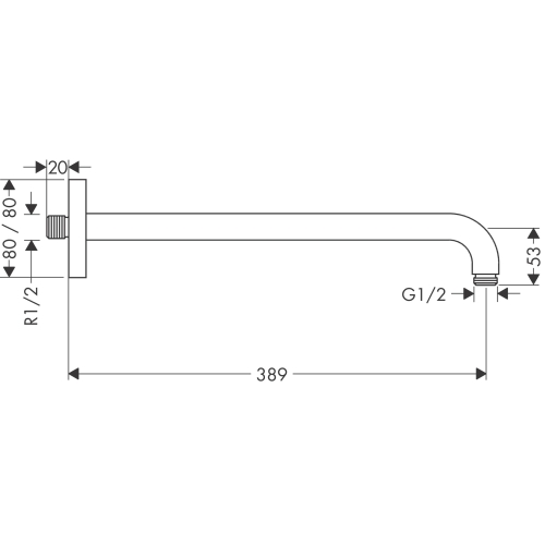 Кронштейн Hansgrohe Croma Select E 180 27446000