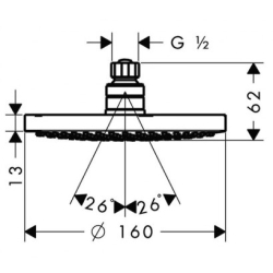 Верхний душ Hansgrohe Croma 160мм 27450000
