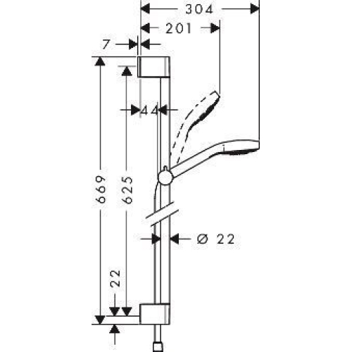 Душовий набір Hansgrohe Croma Select S 0,65м цв білий хром 26564400