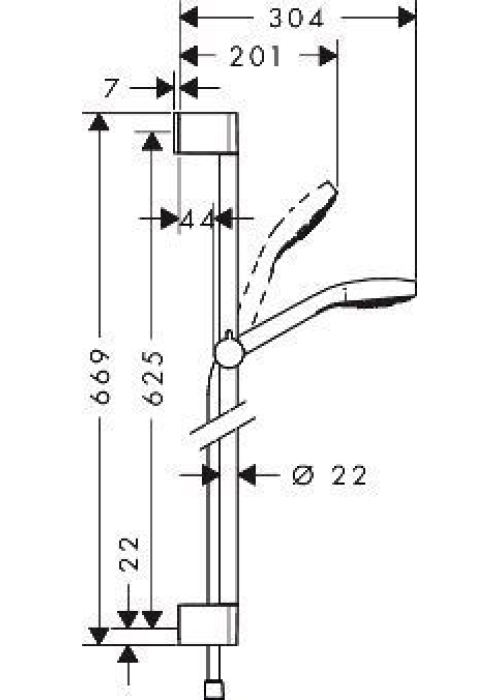 Душовий набір Hansgrohe Croma Select S 0,65м цв білий хром 26564400