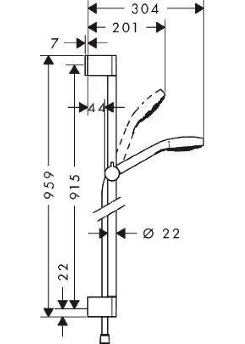 Душевой набор Hansgrohe Croma Select S Vario 0,90м 26572400