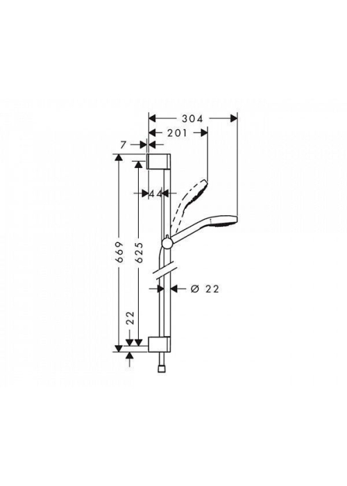 Душовий набір Hansgrohe Croma Select E Vario 0,65м 26582400