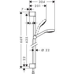 Душовий набір Hansgrohe Croma Select E 0,65м цв білий хром 26584400