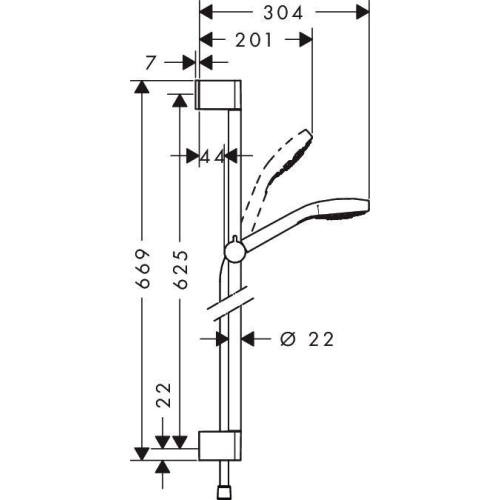 Душовий набір Hansgrohe Croma Select E 0,65м цв білий хром 26584400