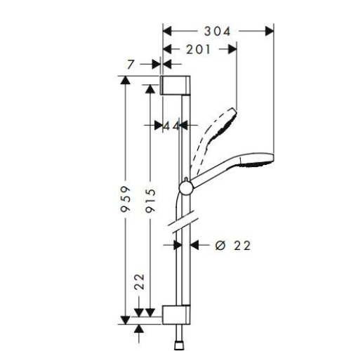 Душовий набір Hansgrohe Croma Select E Multi 0,90м 26590400