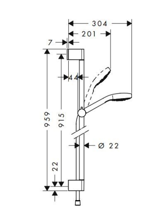 Душевой набор Hansgrohe Croma Select E Multi  0,90м 26590400