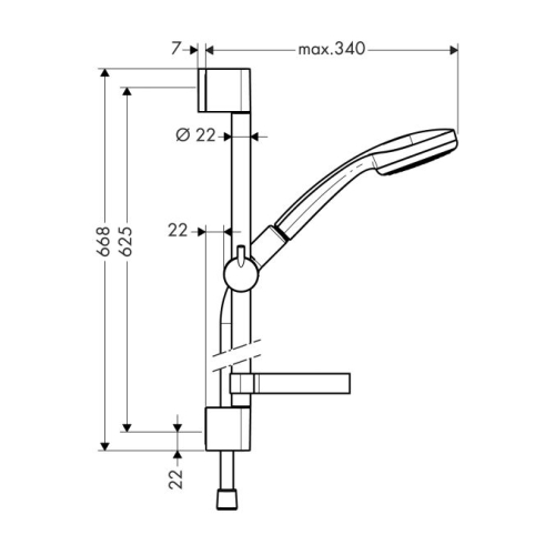 Душовий набір Hansgrohe Croma 100 0,65м 27717000