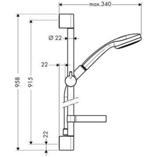 Душовий набір Hansgrohe Croma 100 Croma 100 0,9м 27724000